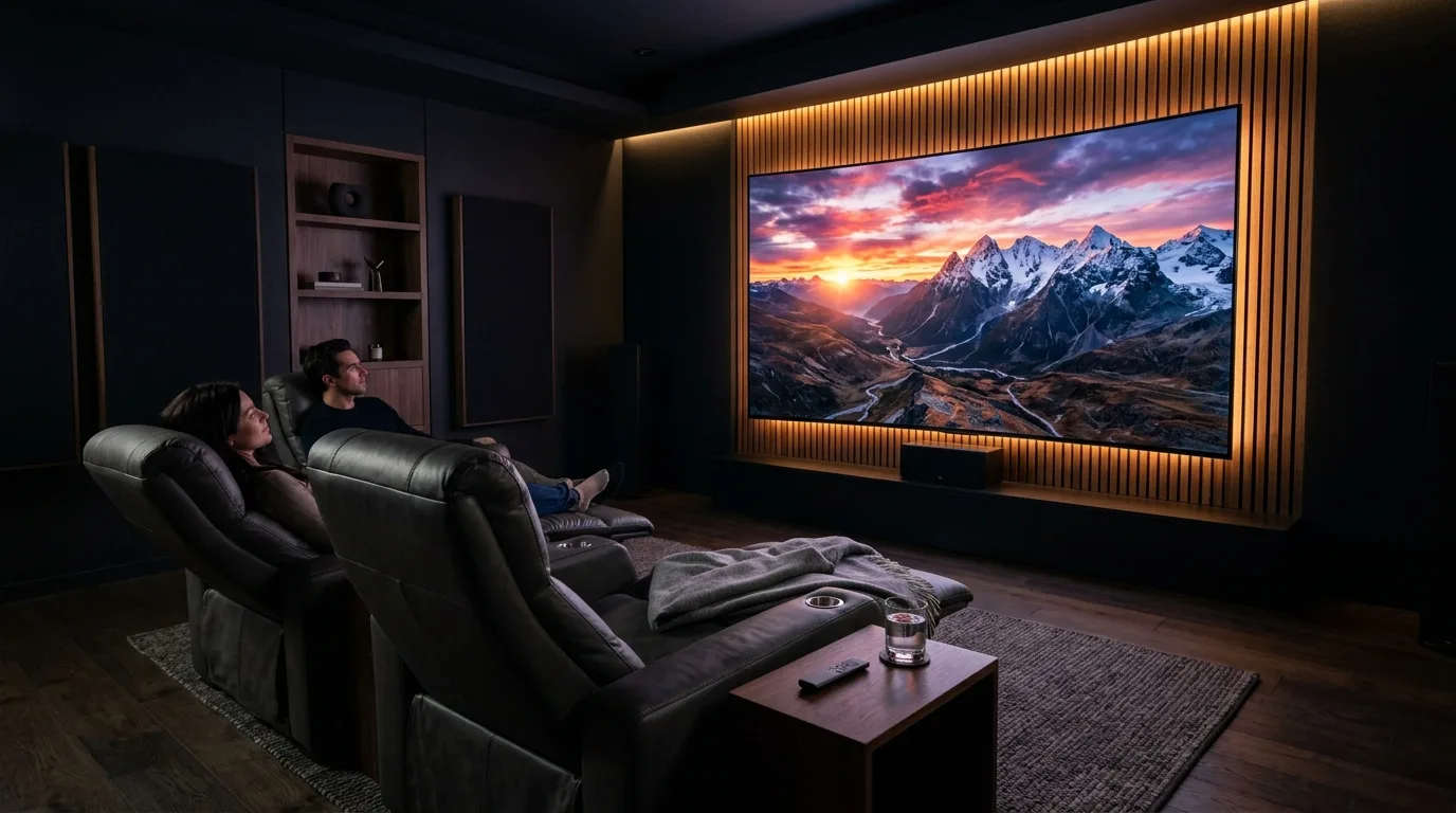 Home theater 4K premium avec télé OLED géante